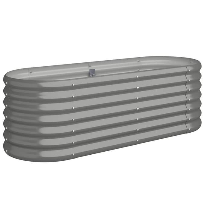 vidaXL - Plantenbak - 114x40x36 - cm - gegalvaniseerd - staal - grijs