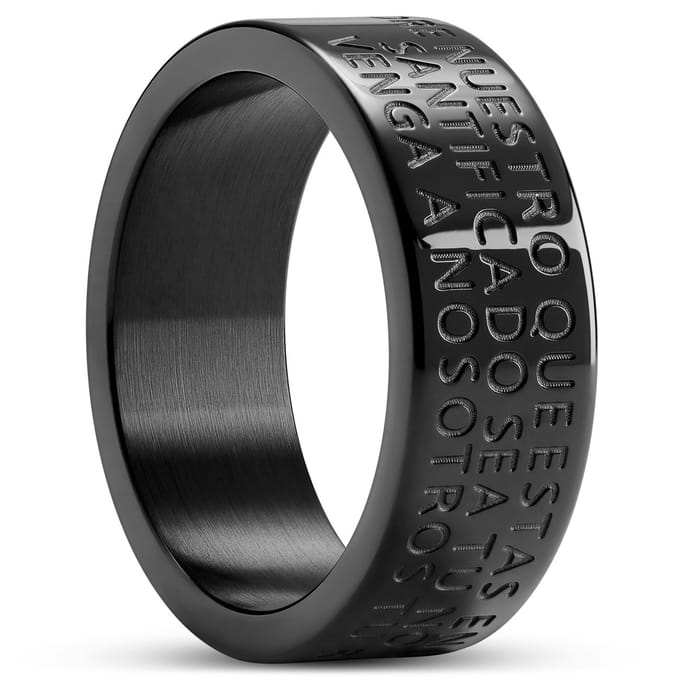 Unity | 8 mm Zwarte Ring met het Spaanse Onze Vader