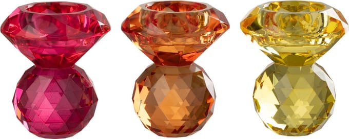 J-Line kaarshouder - glas - mix - 3 stuks
