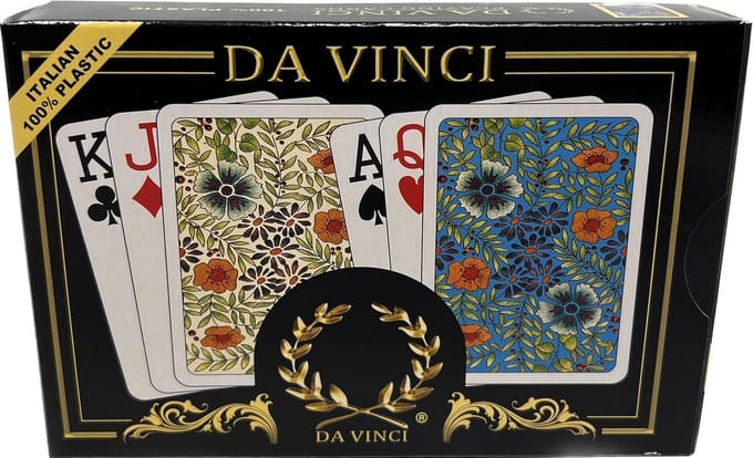 Da Vinci Fiori Italiaanse speelkaarten 100% kunststof speelkaarten 2-deck set