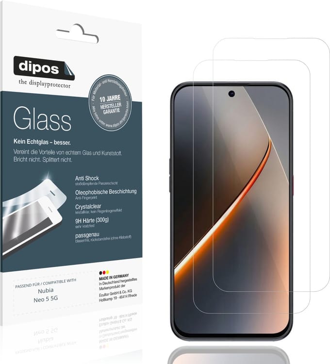 dipos – 2x Pantserfolie geschikt voor Nubia Neo 5 5G | 9H Screenprotector