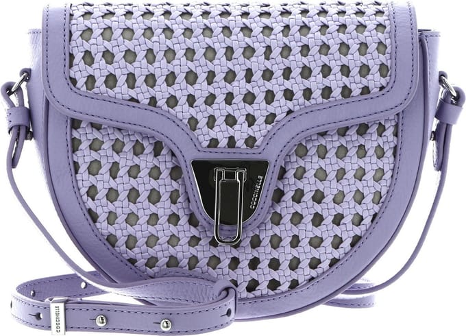 COCCINELLE Leren Schoudertas Beat Eco Woven Hand Bag Lavendel Paars