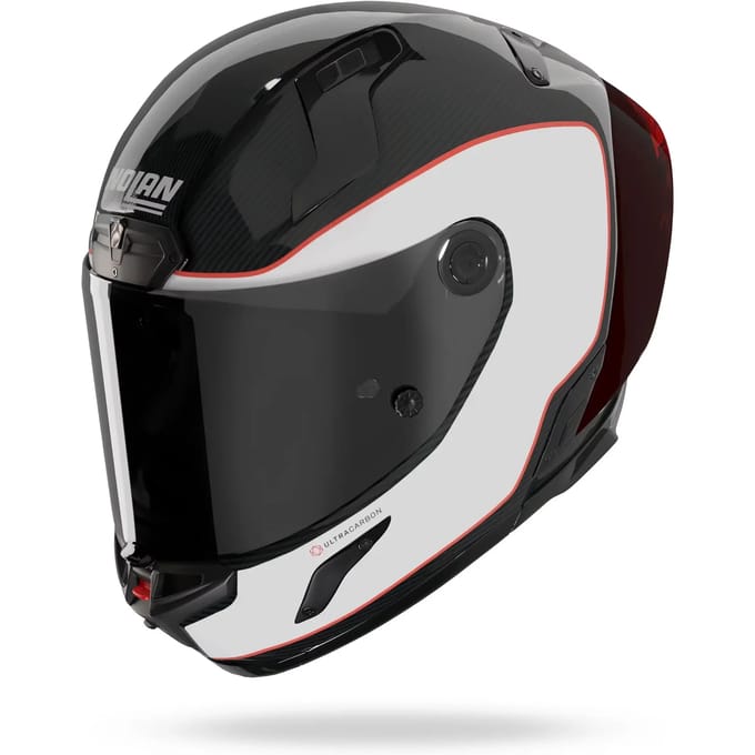 Nolan X-804 RS Asso Di Picche 343 Carbon Wit Rood Glossy Integraalhelm - Helm