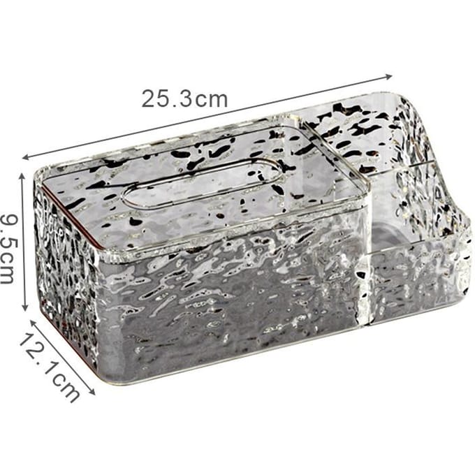 Woonkamer Bureau Tissuebox Waterrimpel Helder Plastic Tissue Opbergdoos Multifunctionele Afstandsbediening Houder Tissuebox gray