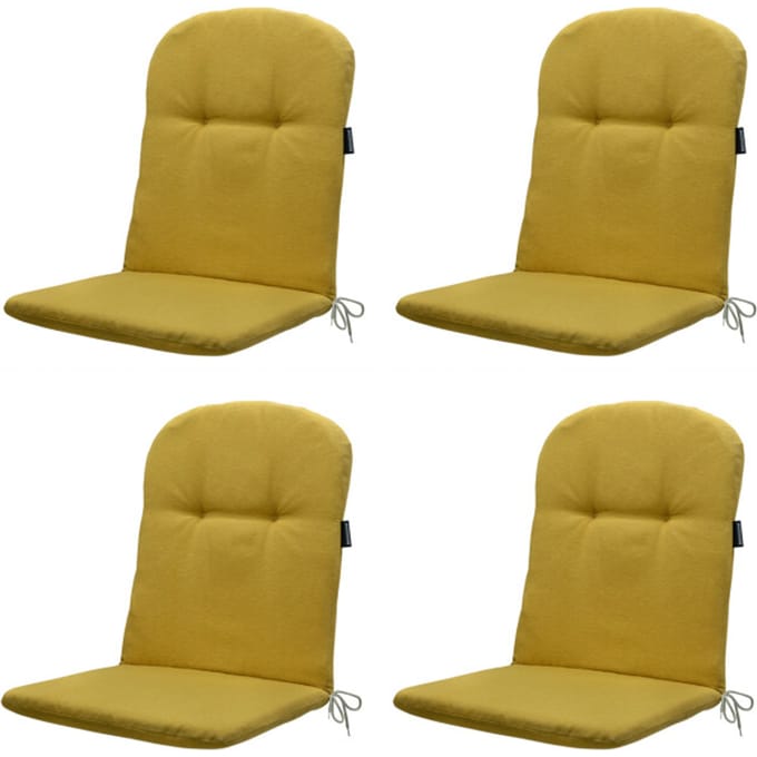 Madison - Kuipstoelkussen Hoge Rug Panama mustard - Ca. 96x45 cm - Set van 4