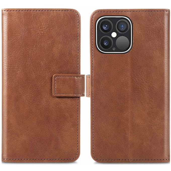 imoshion Hoesje - Geschikt voor Apple iPhone 13 Pro - Luxe Bookcase - Bruin