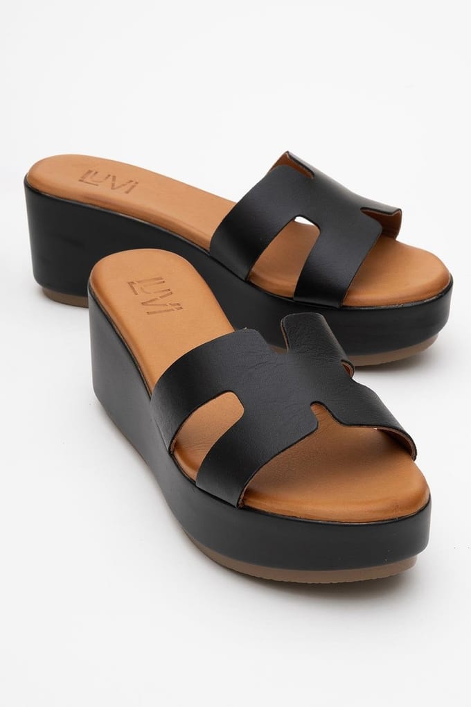 Lia Leer Platform Sandaal (Women)