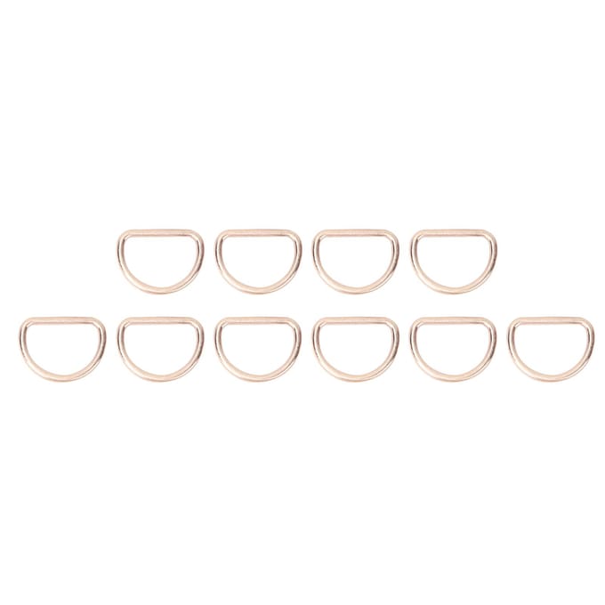 15mm 10 stuks D-ringen verstelbare lus legering D-ring voor tas kleding riem band webbing (goud) white