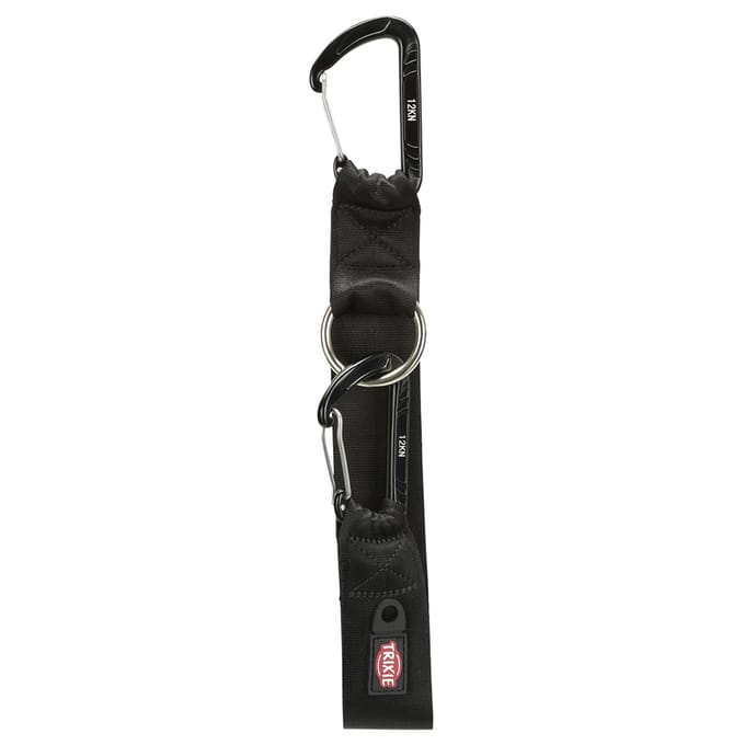 Trixie Universal Riemband mounteneer carabiner 30 cm/38 mm Zwart