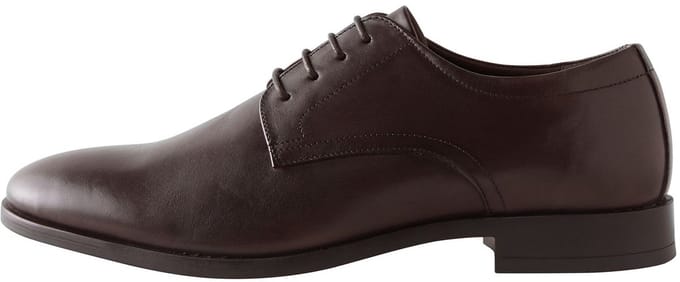 Next - Heren - Effen leren Derby-schoenen met brede pasvorm - Bruin