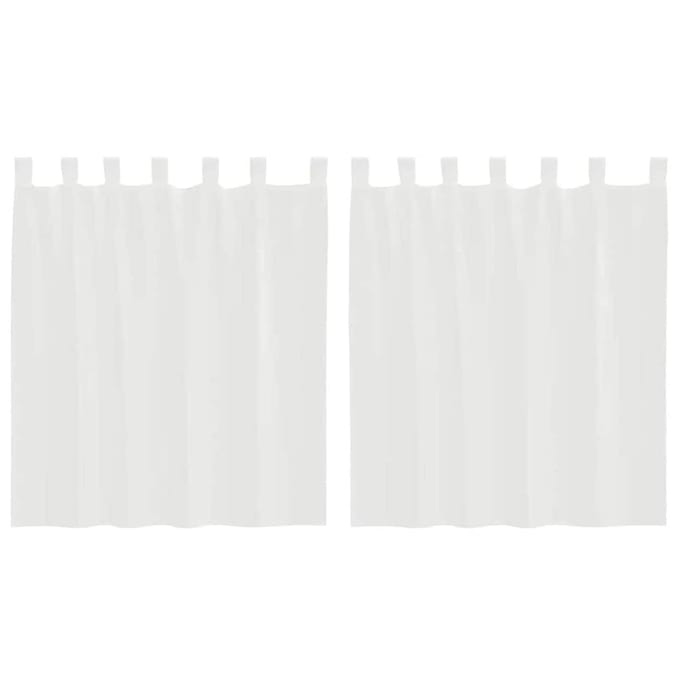 vidaXL - Gordijnen - voile - met - roedezakken - 2 - st - wit