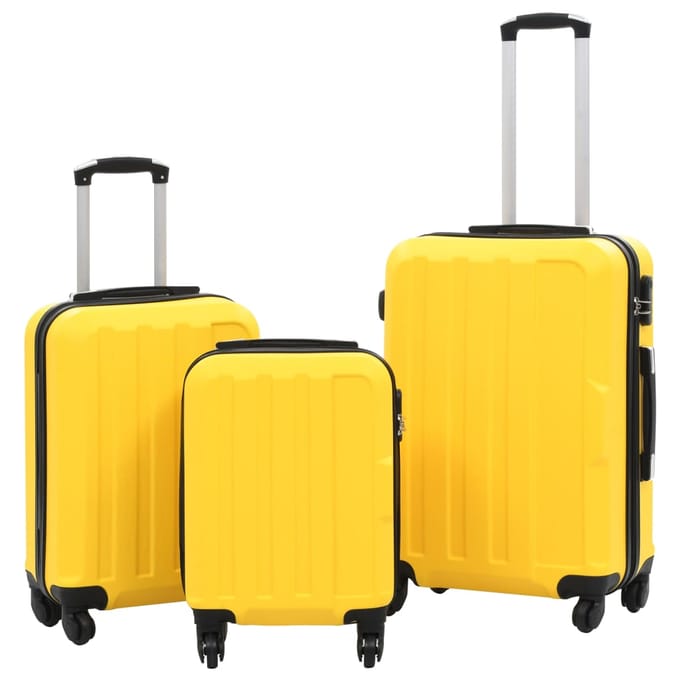 vidaXL - 3-delige - Harde - kofferset - ABS - geel