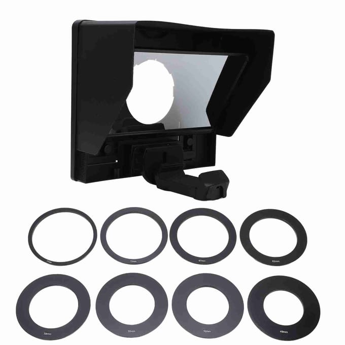 FEELWORLD Draagbare Glazen Teleprompter TP10 voor Video Live Camera Telefoon Tablet DSLR Mirrorless Camera black