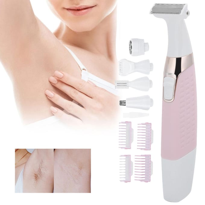 Elektrische Body Epilator USB Oplaadbaar Dames Scheerapparaat Pijnloos 5 In 1 Ontharingsmachine white