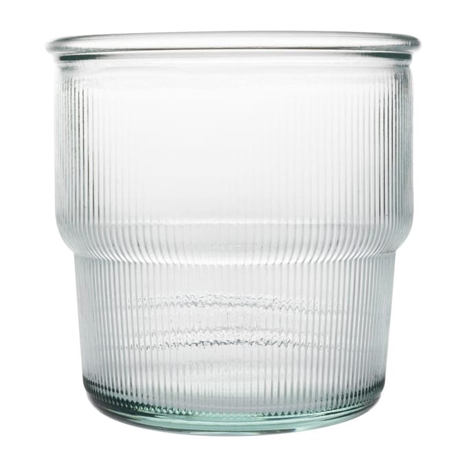 Olympia Gerecycled Glas Geribbelde Stapelbare Bekers 300ml (6 stuks)