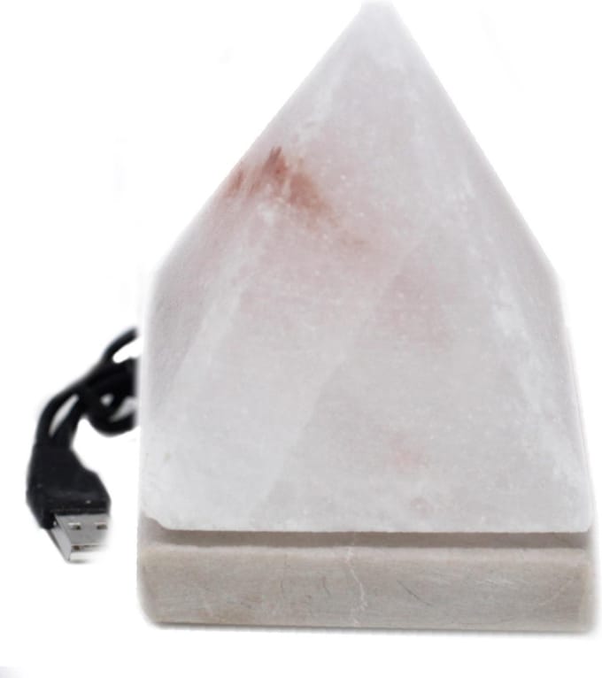 Piramide WIT Zoutlamp - Kwaliteit USB - 7.5x7.5x10.5m
