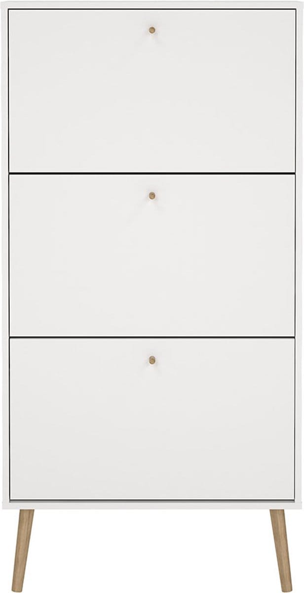 Bodo schoenenkast 3 klapdeuren wit.