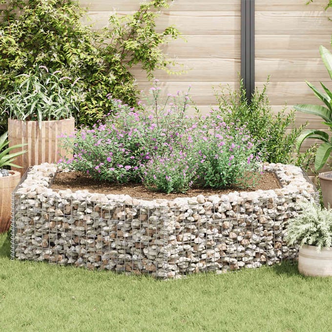 vidaXL - Gabion - plantenbak - verhoogd - zeshoekig - 200x173x40 - cm