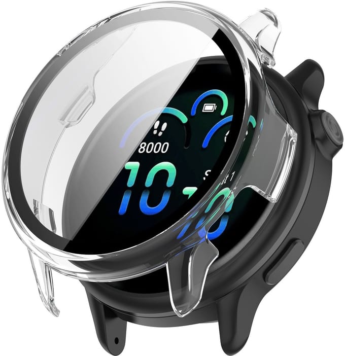 Strap-it Hard case hoesje met screenprotector - geschikt voor de Garmin Vivoactive 6 (transparant)