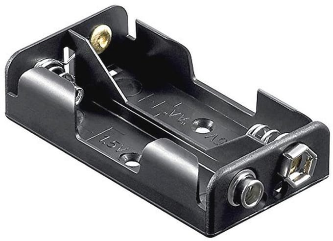2x AA Mignon Batterijhouder met Drukknop