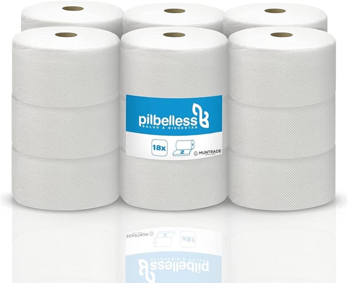 Industrieel Toiletpapier Dubbellaags - 18 Rollen van 100m - Sterk & Biologisch Afbreekbaar