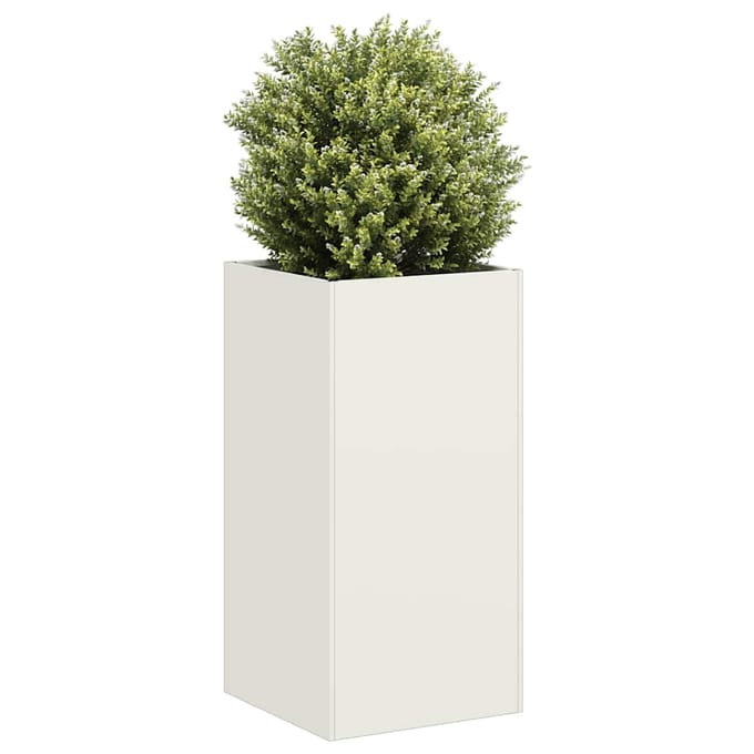 vidaXL - Plantenbak - 40x40x80 - cm - koudgewalst - staal - wit