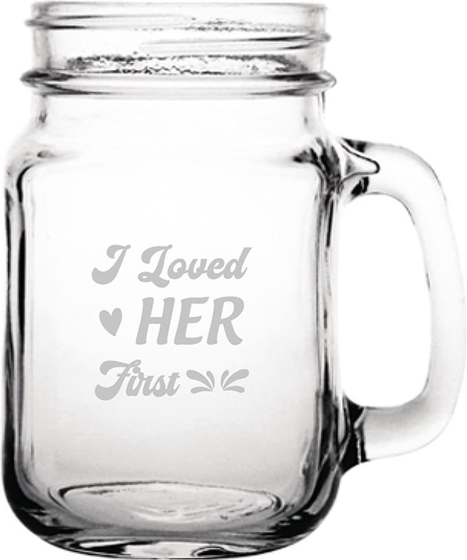 Gegraveerde drinkglas 45cl I loved her first