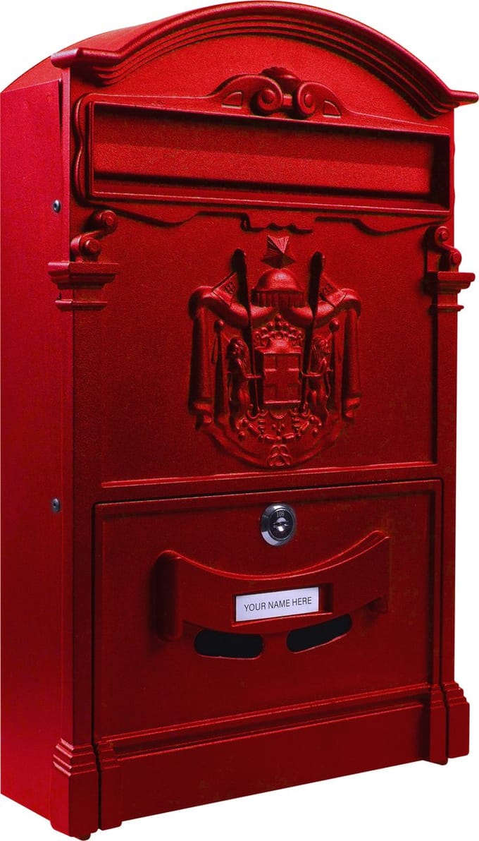 St. Helens Home & Garden klein model - afsluitbare wandbrievenbus - rood