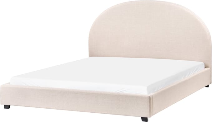 VAUCLUSE - Tweepersoonsbed - Lichtbeige - 160 x 200 cm - Polyester
