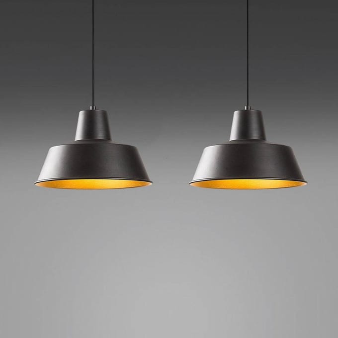 Opviq Hanglamp Saglam 3738, zwart/goud, metaal, 2-lamps