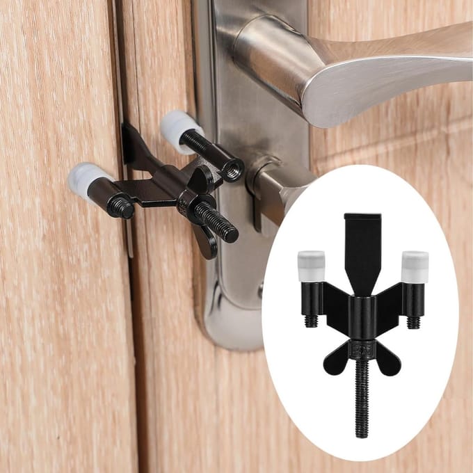 Deurslot Beveiliging - Extra Sluiting - Extra Veiligheid - Verstelbaar Ontwerp - 10 cm - Zwart