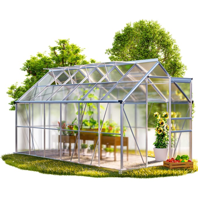 Gardebruk Tuinkas – Aluminium 7.2m² incl Dakraam 380x190cm – Met Fundament