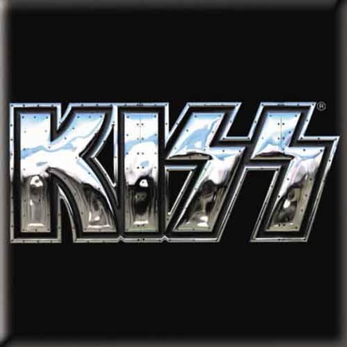 Kiss - Chrome Logo - Koelkast magneet - 7.5 x 7.5 cm
