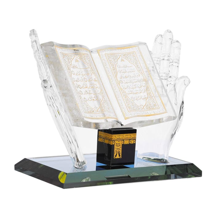 Moslim Kristal Decoratief Model Islamitisch Gebouw Handwerk Souvenirs Auto Decor wit