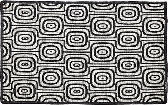 Dutchdeluxes - Handgemaakt - Geweven katoen - Placemat - set van 4 - Black & White - Monkey Eyes - Zwart/wit