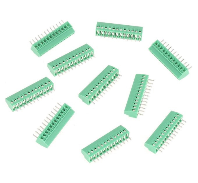 Set van 10 Schroefterminals, 12-pins, 2.54 mm Pitch, PCB Aansluitblok, Verbindingen voor Elektronische Projecten en Bedrading
