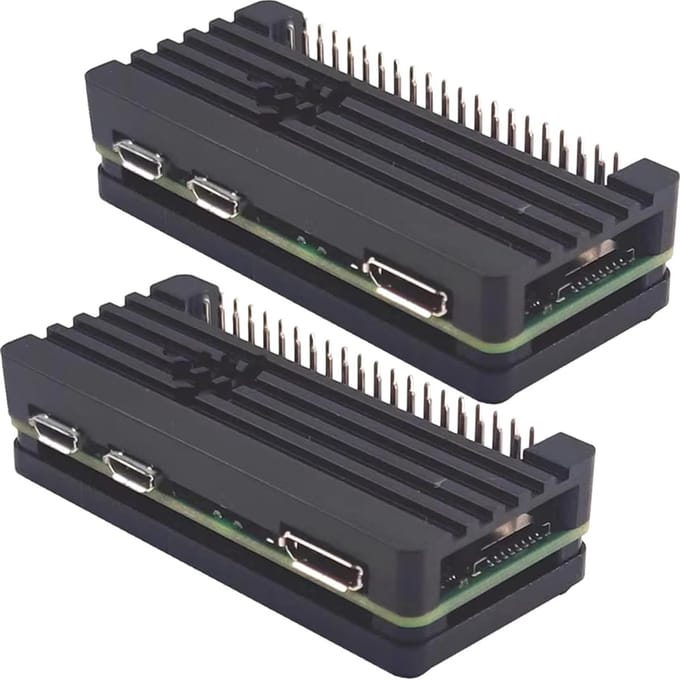 2 Stuks Aluminium Koellichaam 10mm voor Raspberry Pi Zero 2W + 20-Pin GPIO Header en Uitbreidingsbord voor Verbeterde Koeling en Prestaties