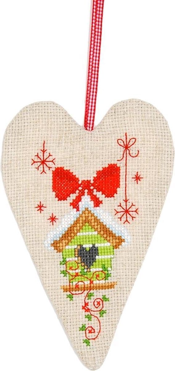 Deco hartje kit Vogelhuisje - Vervaco - PN-0145782