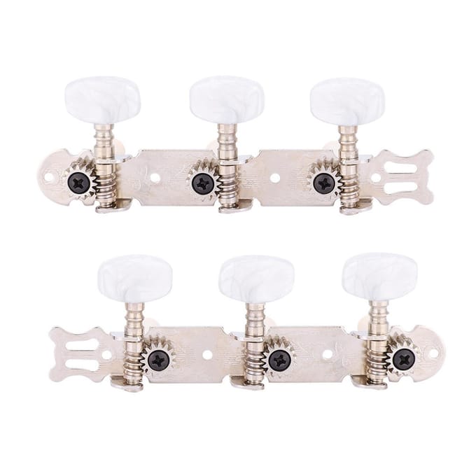 3+3 Acryl Klassieke Gitaar Snaar Stemmechanieken Stemknoppen Machinekoppen Zilver white