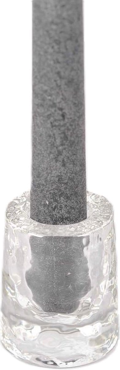 Rasteli - Kaarsenhouder - glas - transparant - D5 x H6 cm - 2 stuks