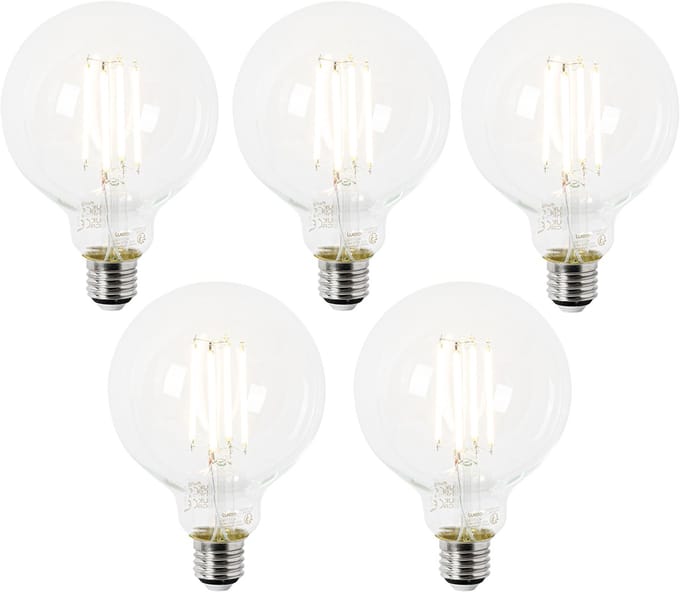 LUEDD Set van 5 E27 LED lamp G95 helder 2,2W 470 lm 2700K