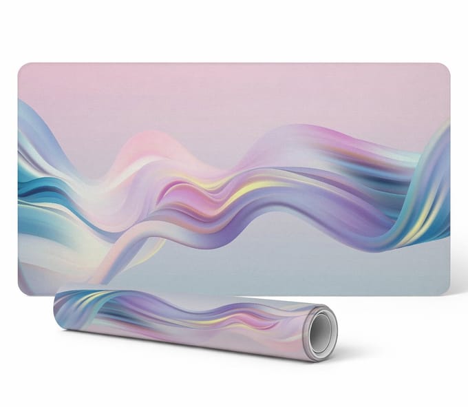 Universele beschermmat voor computerapparatuur, pastelkleuren, golvend, 100x50 cm