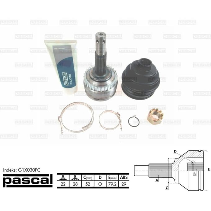 Homokineet reparatie set, aandrijfas PASCAL G1X030PC