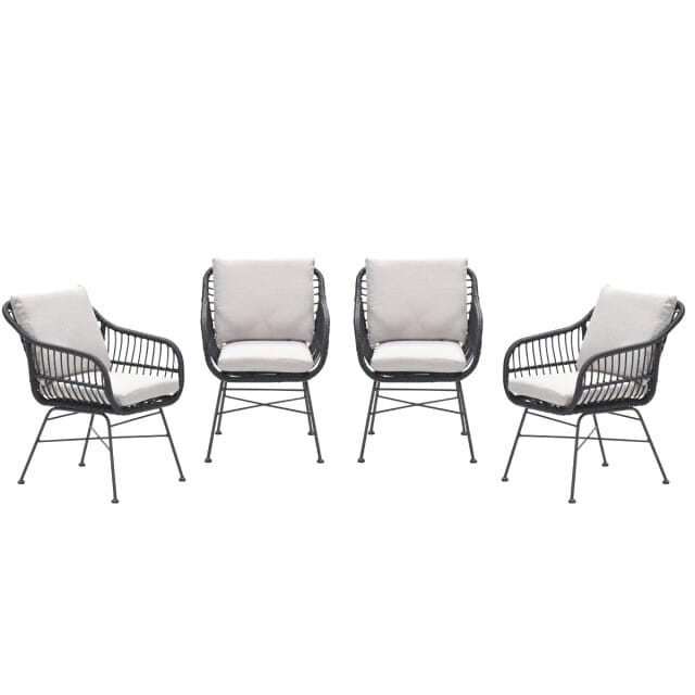 Garden Impressions Margriet tuinstoelen set van 4 zwart