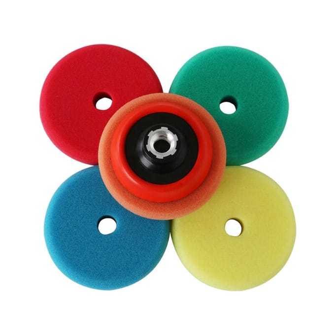 6 Stuks 3 Inch Polijstschuurschijven voor Autolak Spons Kit Set red