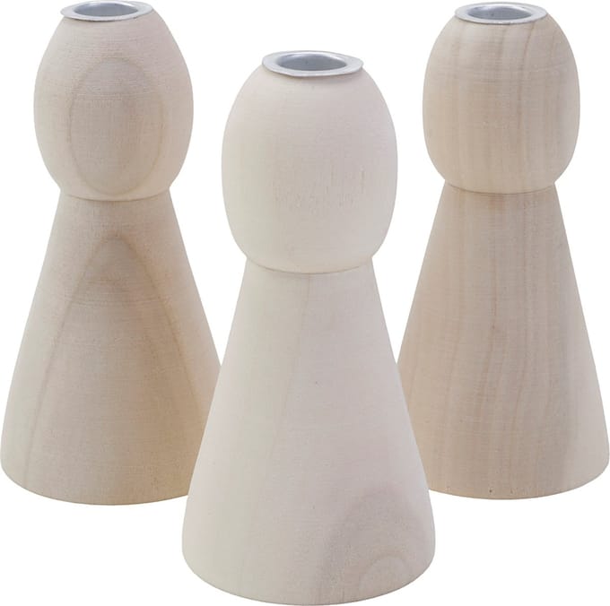 CC Houten Kandelaar Conisch 9,5 cm 10 stuks