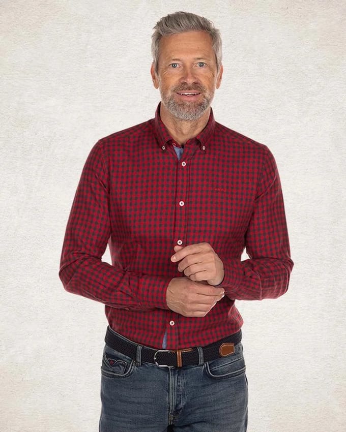 NZA Geruit katoenen flannel overhemd