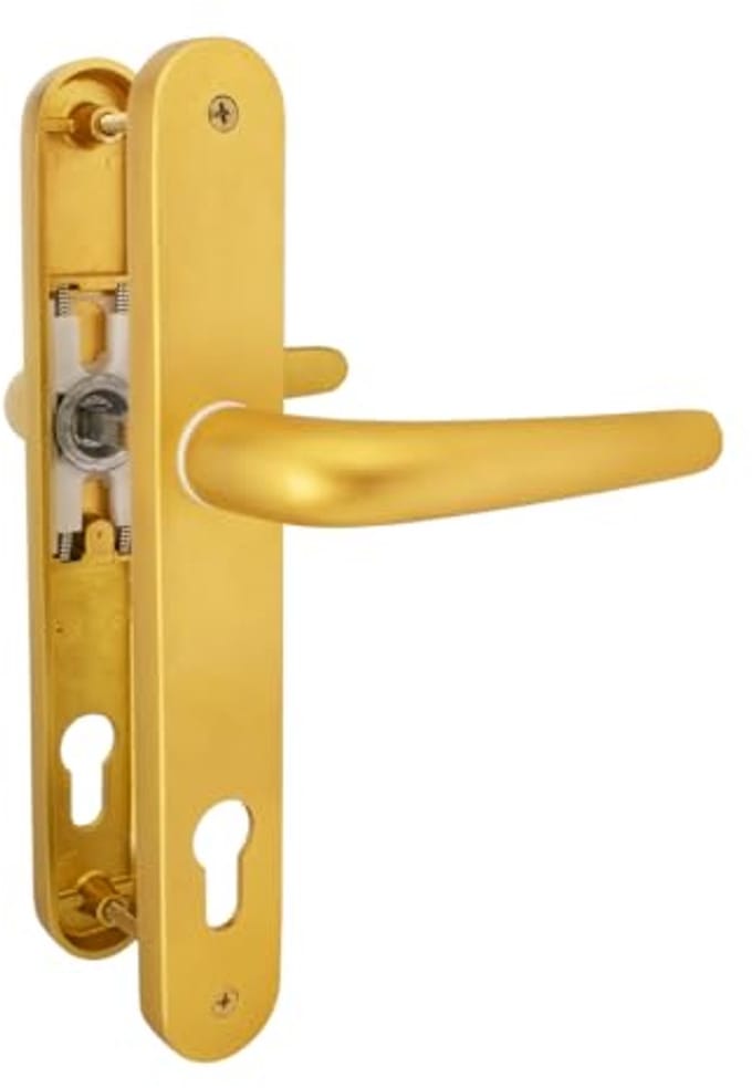 Deurkrukken Aluminium Goud Geanodiseerd 92mm en 210mm Afstand - Modern en Ergonomisch Design