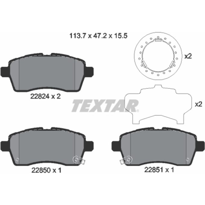 Remblokset TEXTAR 2282401, voor