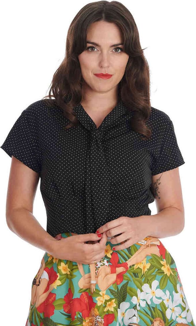 Banned - Garden Spot Blouse - M - Zwart